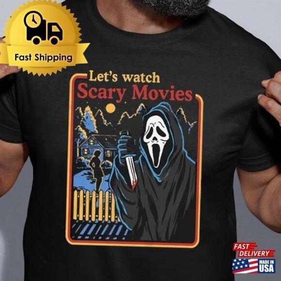Other - Lets Watch Scary Movies Halloween Ghostface Retro T-Shirt